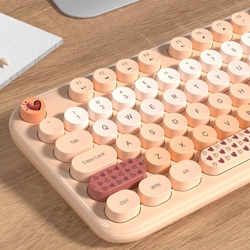 Bộ bàn phím chuột không dây cute Lovely - chuột máy tính không dây bàn phím MOFII hồng dễ thương Wireless - 7