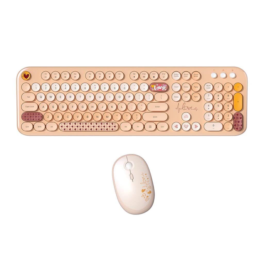 Bộ bàn phím chuột không dây cute Lovely - chuột máy tính không dây bàn phím MOFII hồng dễ thương Wireless - 2