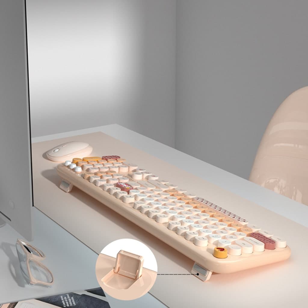 Bộ bàn phím chuột không dây cute Lovely - chuột máy tính không dây bàn phím MOFII hồng dễ thương Wireless - 9