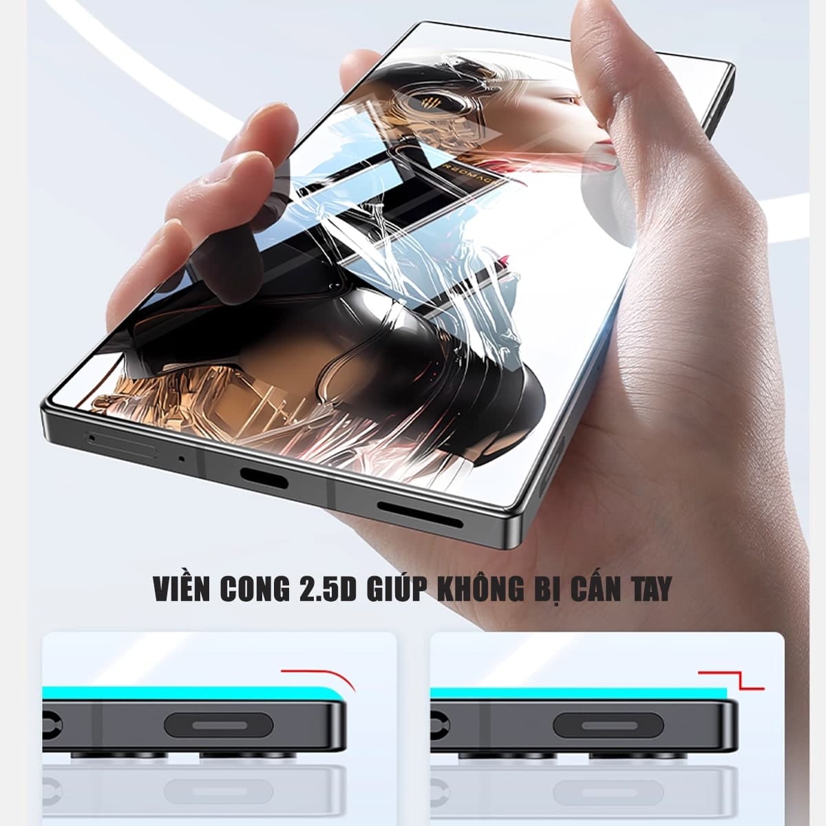 Kính cường lực Nubia Red Magic 10 Pro trong suốt không viền full màn hình chính hãng Smart Devil - 8