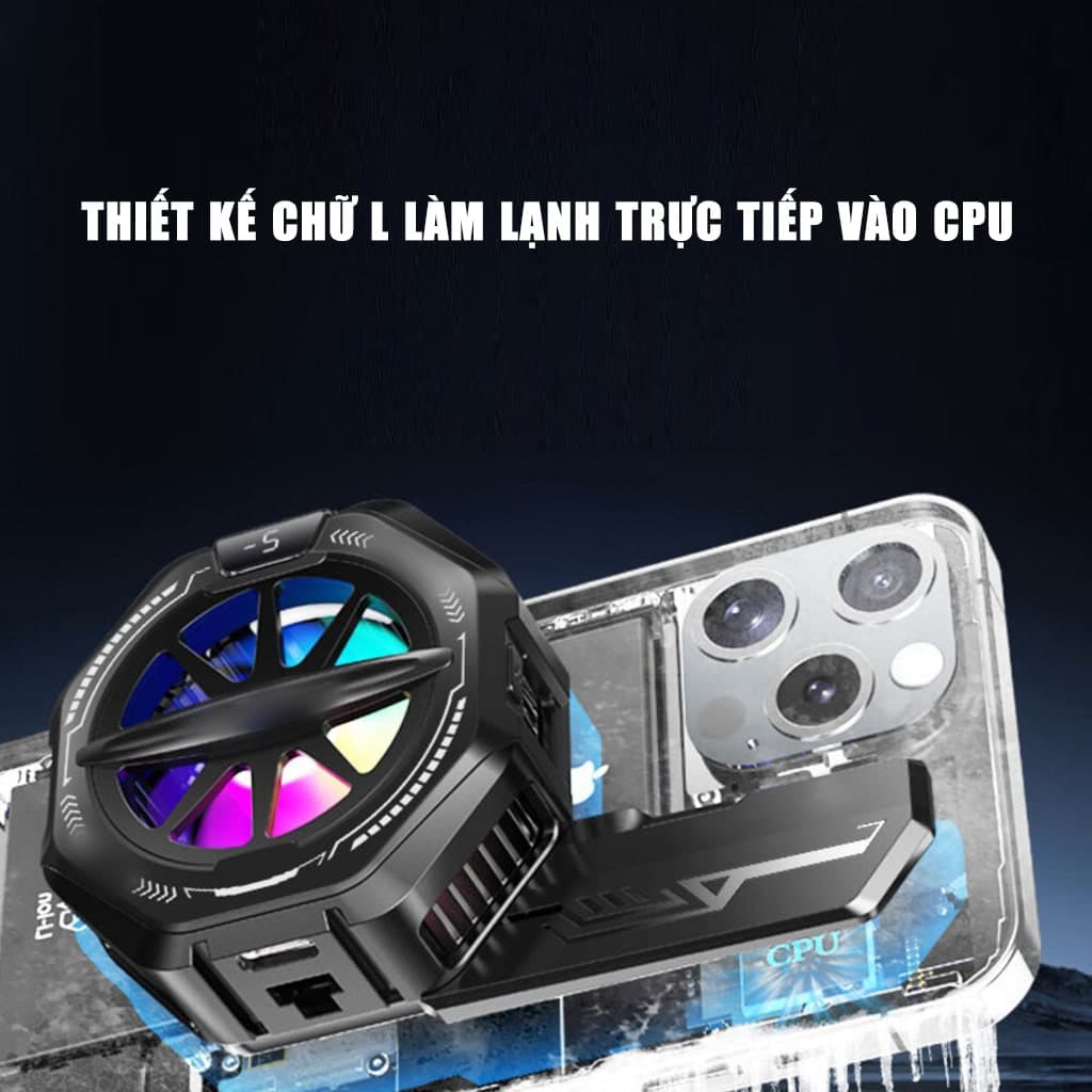 Quạt tản nhiệt điện thoại sò lạnh từ tính K13 Max chỉnh nhiệt AI Led RGB hiển thị nhiệt độ công suất 15W có ngàm kẹp rời - 8