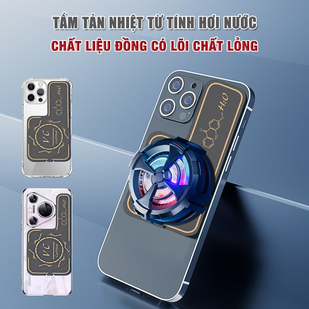 Tấm đồng tản nhiệt từ tính cấu trúc mao dẫn chất lỏng hiệu suất cao V8 Pro Max dùng cho quạt tản nhiệt điện thoại sò lạnh