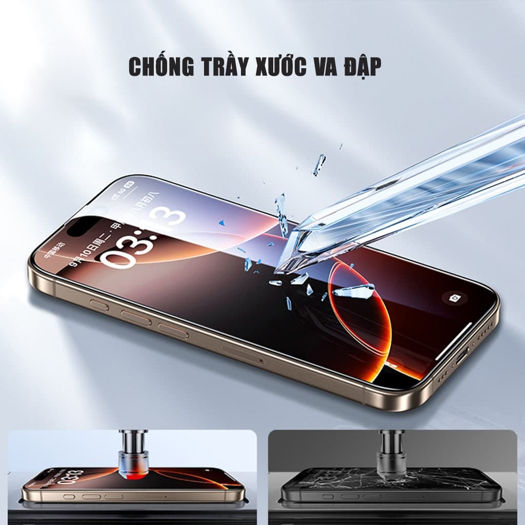 Kính cường lực Iphone 17 Air chống chói AR Anti-Reflection full màn hình nhận vân tay Smart Devil - 7