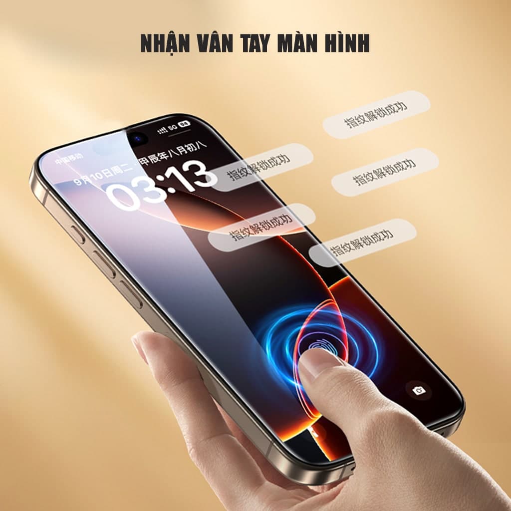 Kính cường lực Iphone 17 Air chống chói AR Anti-Reflection full màn hình nhận vân tay Smart Devil - 8