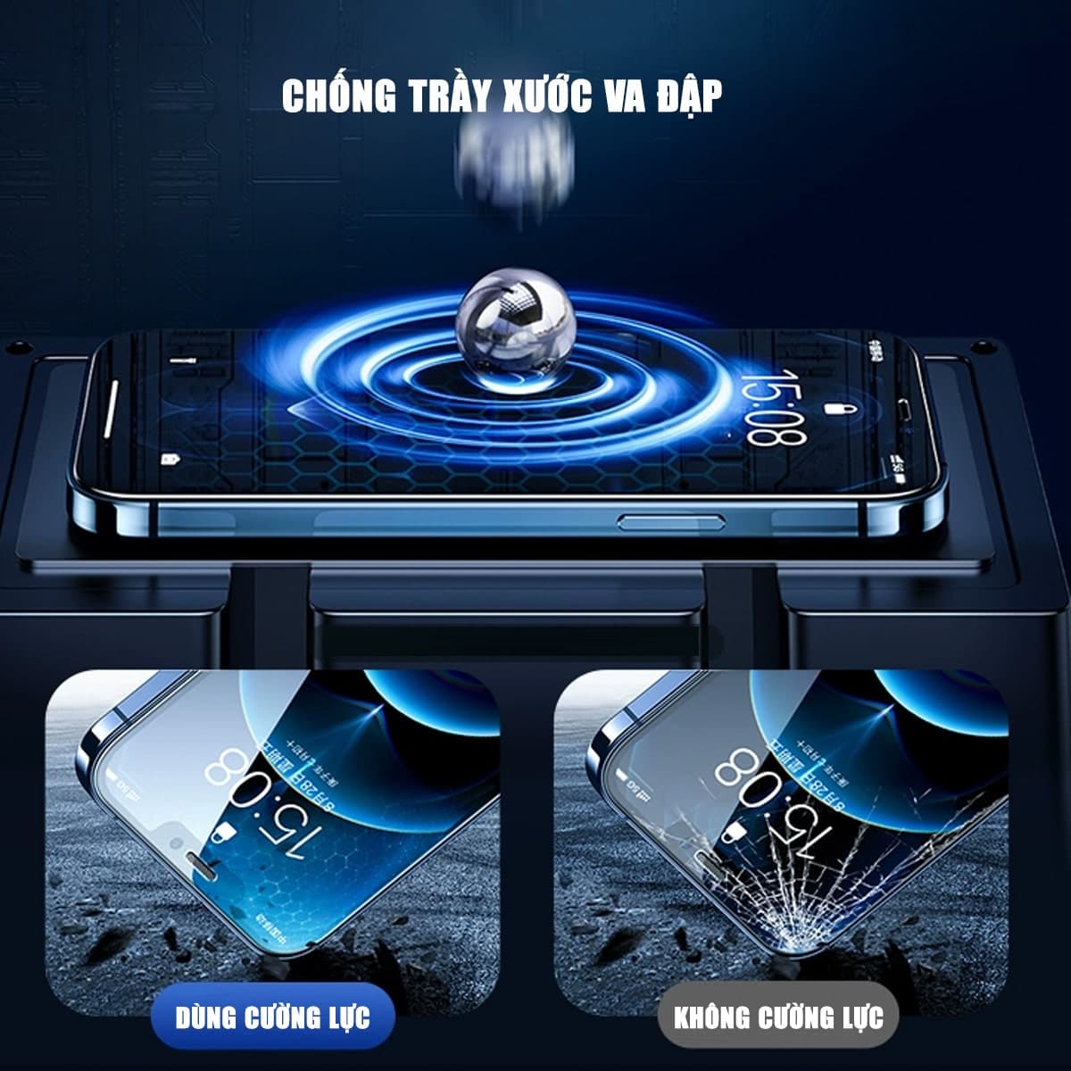 Kính cường lực Iphone 17 Air trong suốt full màn hình không viền Smart Devil - 5