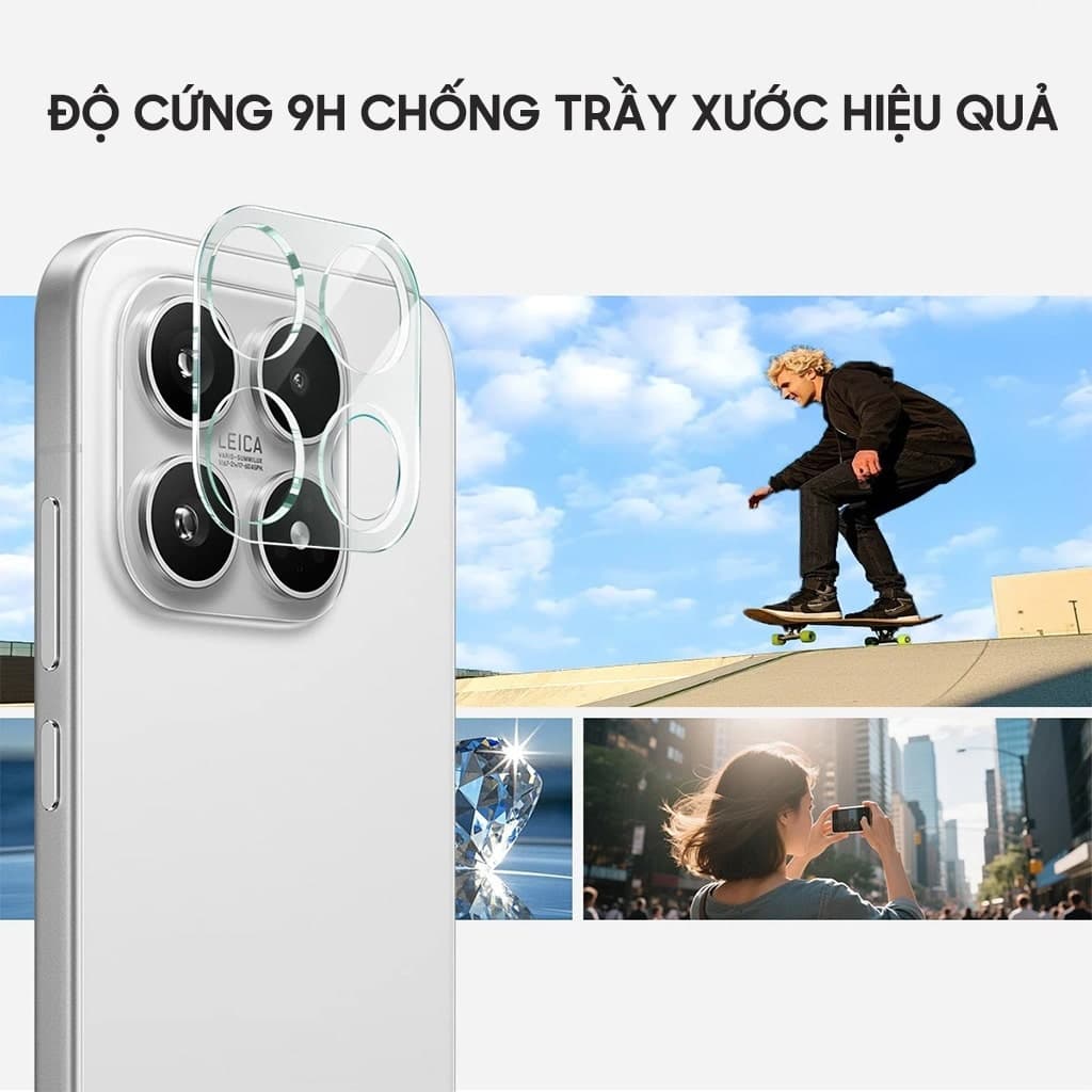 Dán camera Xiaomi 17 thấu kính nổi 3D cường lực camera Xiaomi 17 độ cứng 9H trong suốt - 5