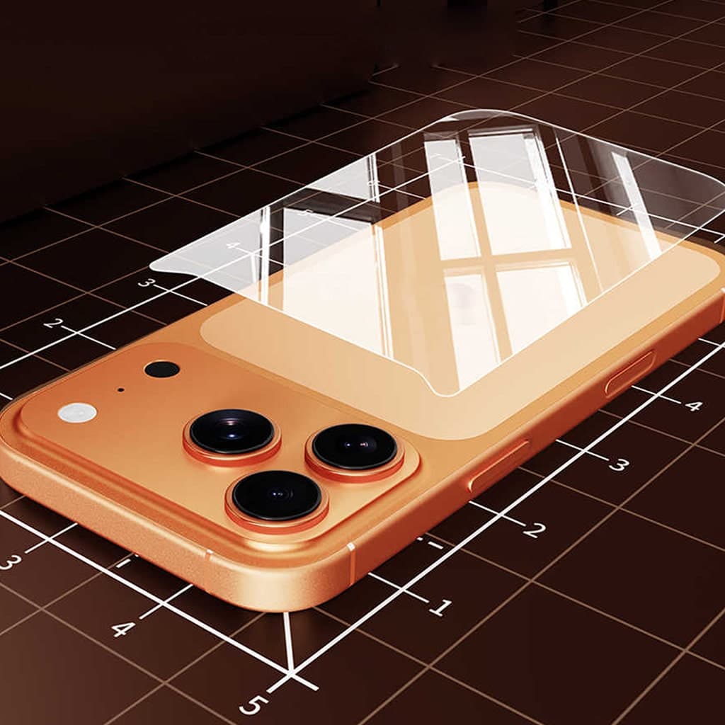 Kính cường lực lưng Iphone 17 Pro Max trong suốt full mặt lưng độ cứng 9H - 4