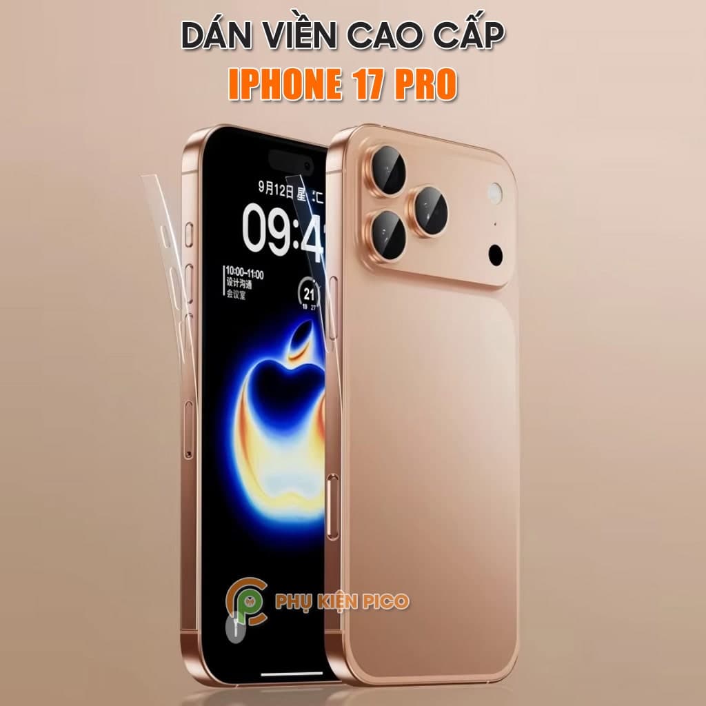 2 Bộ dán viền Iphone 17 Pro dẻo trong suốt PPF tự phục hồi vết xước
