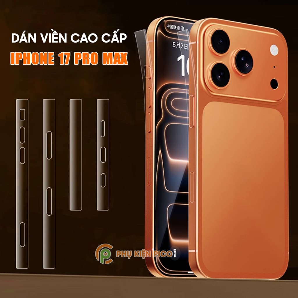 2 Bộ dán viền Iphone 17 Pro Max dẻo trong suốt PPF tự phục hồi vết xước