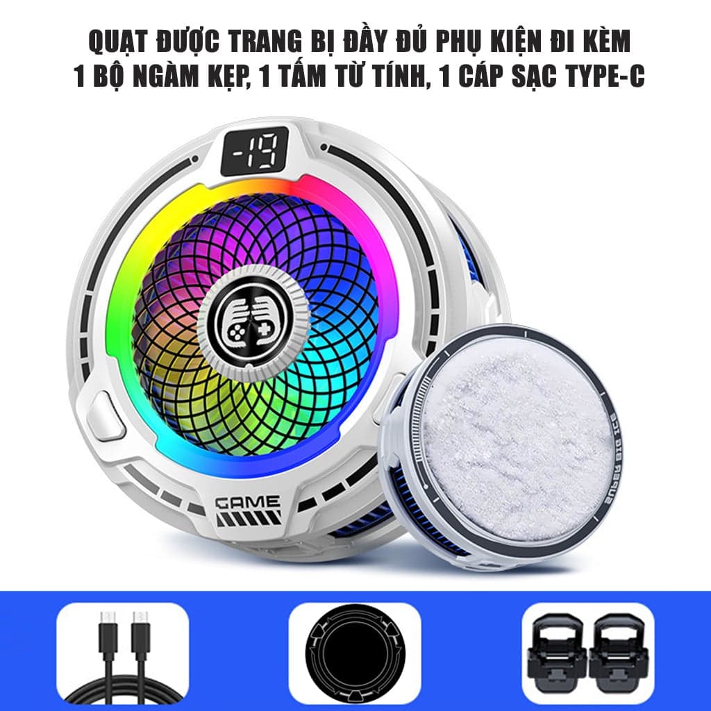 Quạt sò lạnh tản nhiệt điện thoại cao cấp FS18 Pro AI 30W kiểm soát nhiệt thông minh AI Led RGB làm lạnh không tụt FPS khi chơi game PUBG - 9