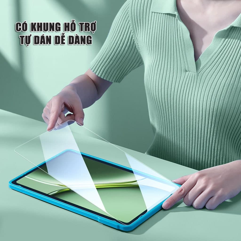 Kính cường lực Oneplus Pad full màn hình chính hãng Smart Devil có khung hỗ trợ dán - 3