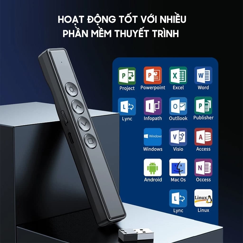 Bút trình chiếu S16 SE bút thuyết trình Powerpoint Laser điều khiển từ xa 100M kết nối USB pin sạc - 4