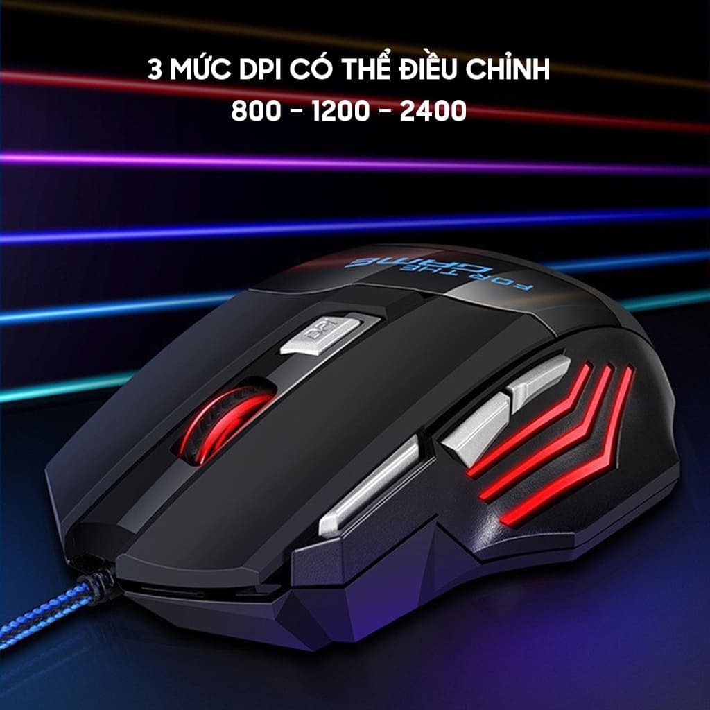 Chuột có dây Gaming G6 2400 DPI Led RGB đổi màu 7 nút bấm dây bọc dù chắc chắn chuột máy tính văn phòng chơi game giá rẻ - 3