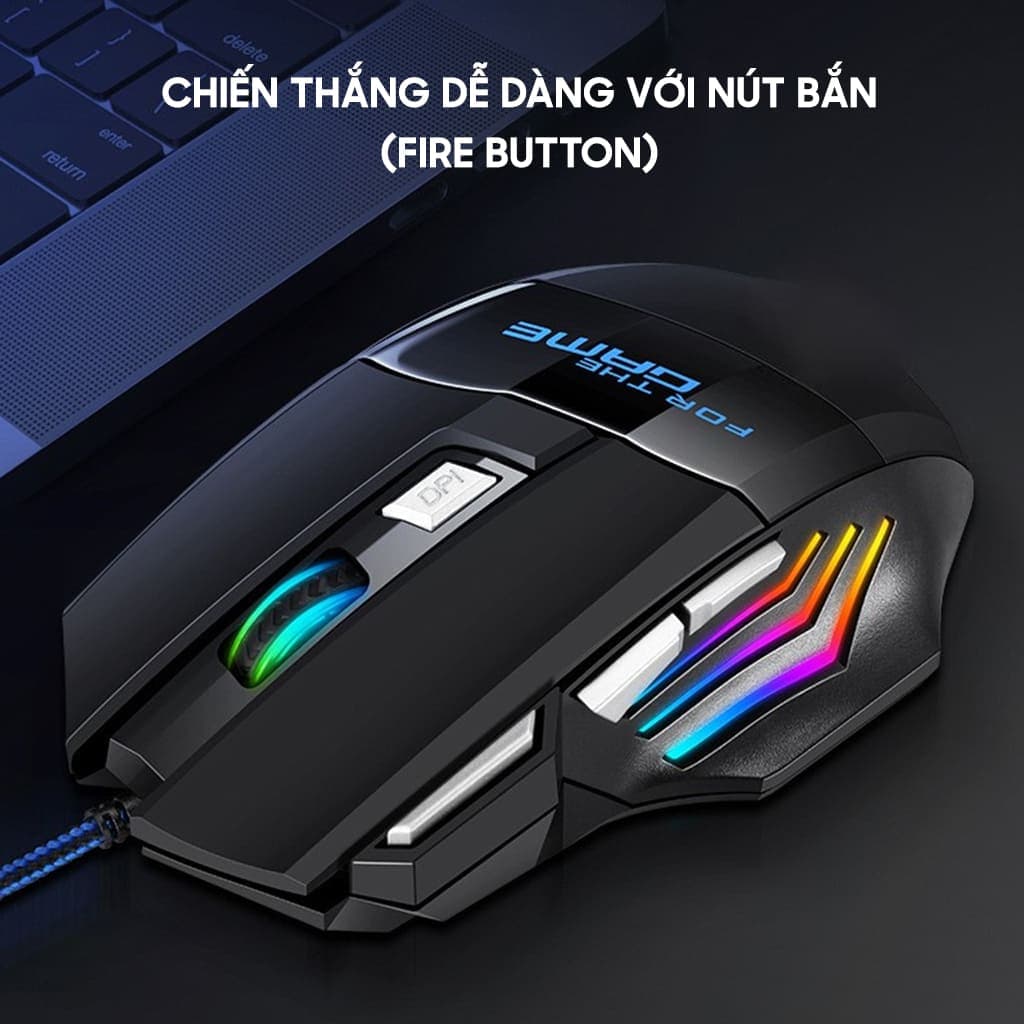 Chuột có dây Gaming G6 2400 DPI Led RGB đổi màu 7 nút bấm dây bọc dù chắc chắn chuột máy tính văn phòng chơi game giá rẻ - 8