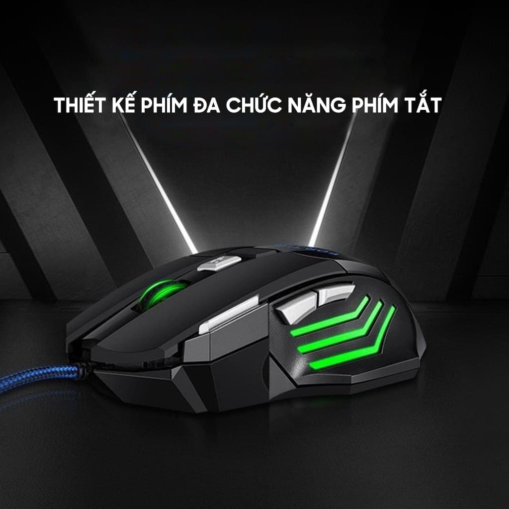 Chuột có dây Gaming G6 2400 DPI Led RGB đổi màu 7 nút bấm dây bọc dù chắc chắn chuột máy tính văn phòng chơi game giá rẻ - 9