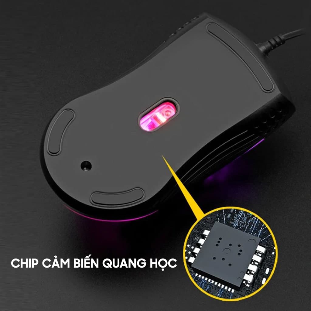 Chuột có dây Gaming X6 1200 DPI USB Led RGB đục lỗ chuột máy tính văn phòng chơi game giá rẻ - 7
