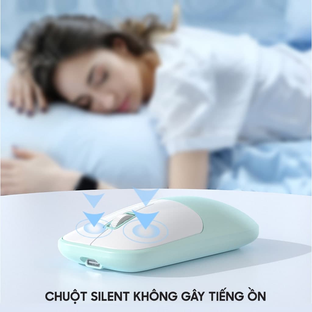 Chuột không dây C2 kết nối Wireless 2.4G pin sạc 500mAh dùng làm việc chơi game máy tính văn phòng - 5