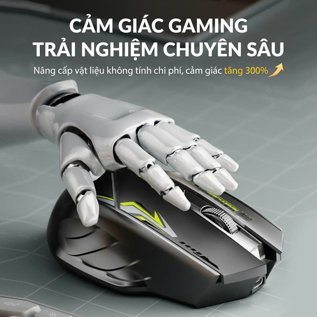 Chuột không dây Bluetooth Wireless 2.4G Z5 Gaming pin sạc 500mAh 6 nút bấm dùng chơi game làm việc máy tính văn phòng - 5