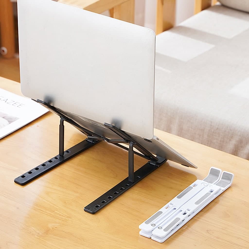 Giá đỡ tản nhiệt laptop Ipad E1 bằng nhựa gấp gọn đế tản nhiệt 8 nấc điều chỉnh độ cao giá rẻ màu bạc - 5