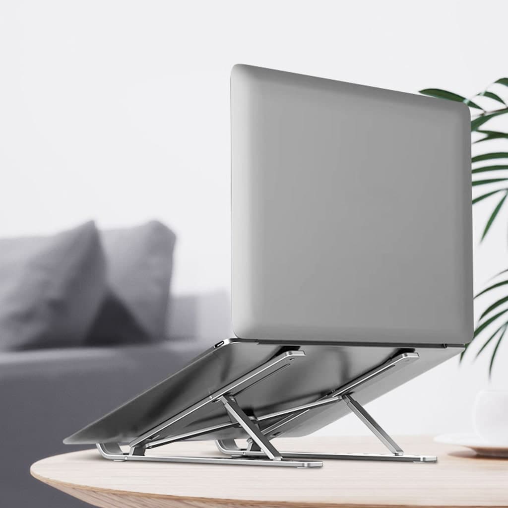 Giá đỡ tản nhiệt laptop Ipad E2 hợp kim nhôm cao cấp gấp gọn đế tản nhiệt 7 nấc điều chỉnh độ cao màu bạc - 10