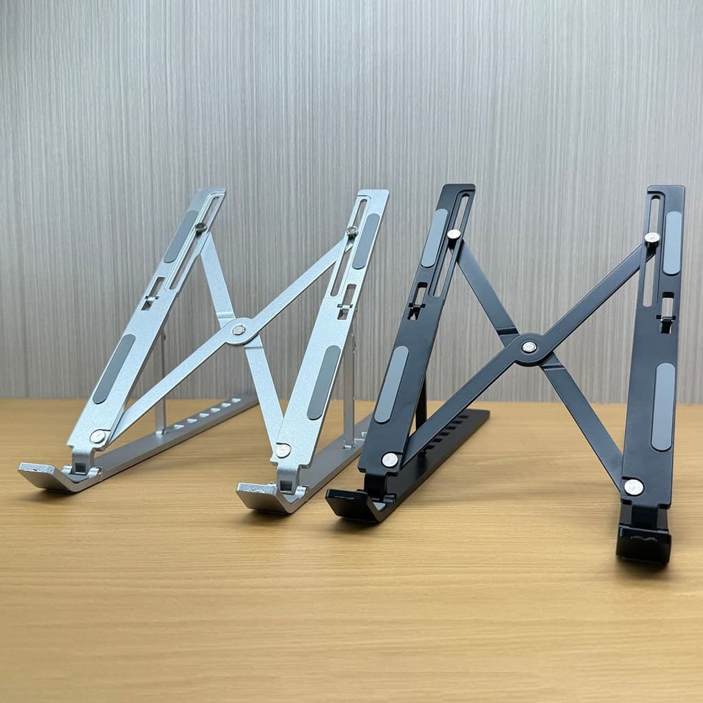 Giá đỡ tản nhiệt laptop Ipad E2 hợp kim nhôm cao cấp gấp gọn đế tản nhiệt 7 nấc điều chỉnh độ cao màu bạc - 8