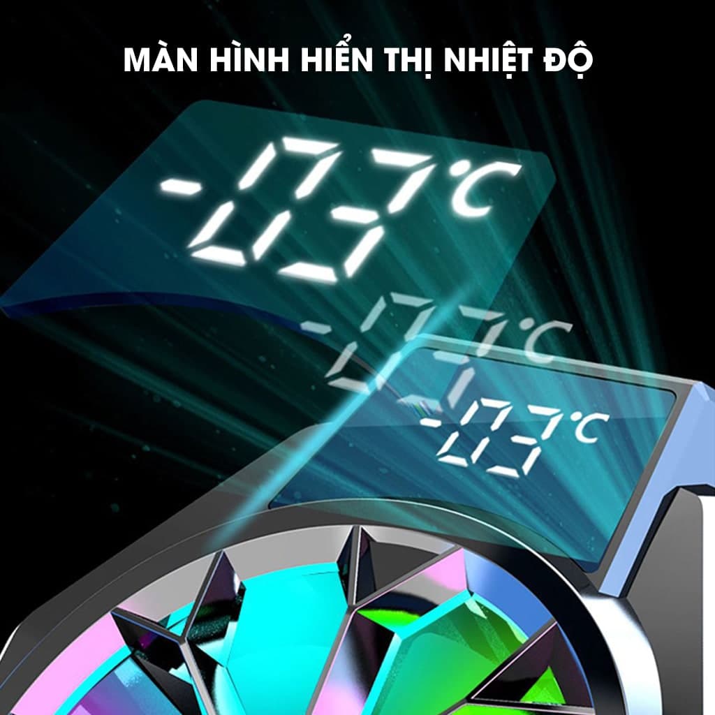 Quạt tản nhiệt điện thoại sò lạnh X9 Led RGB Gaming hỗ trợ tăng FPS Game Mobile Liên Quân Pubg FF - 5