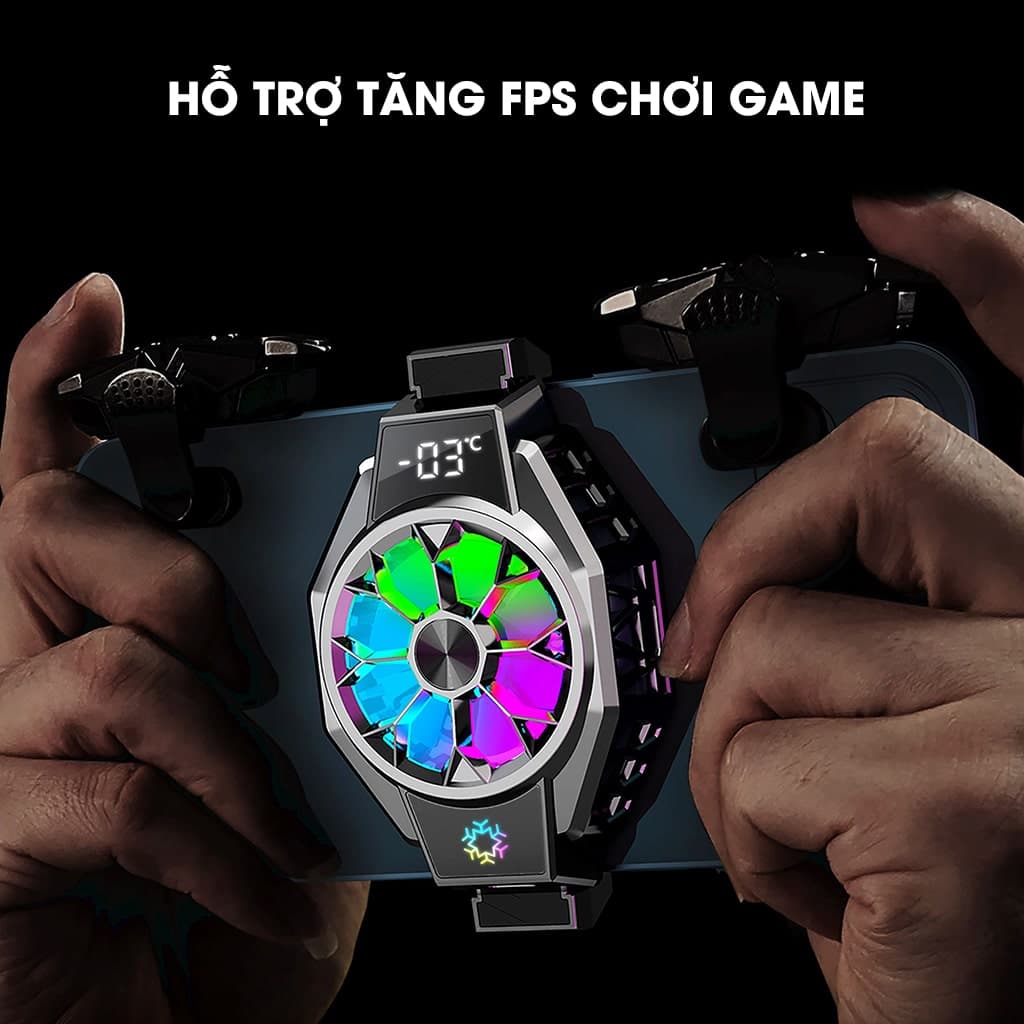 Quạt tản nhiệt điện thoại sò lạnh X9 Led RGB Gaming hỗ trợ tăng FPS Game Mobile Liên Quân Pubg FF - 6