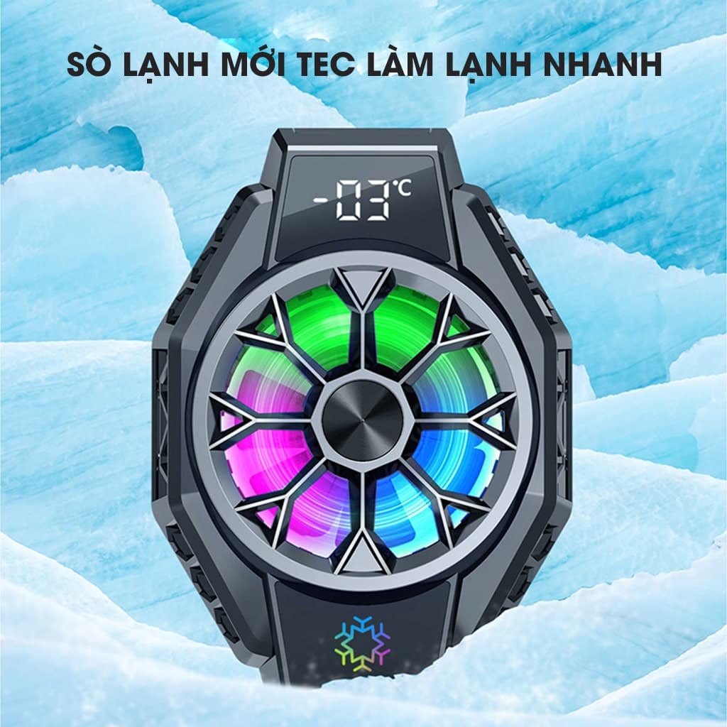 Quạt tản nhiệt điện thoại sò lạnh X9 Led RGB Gaming hỗ trợ tăng FPS Game Mobile Liên Quân Pubg FF - 7