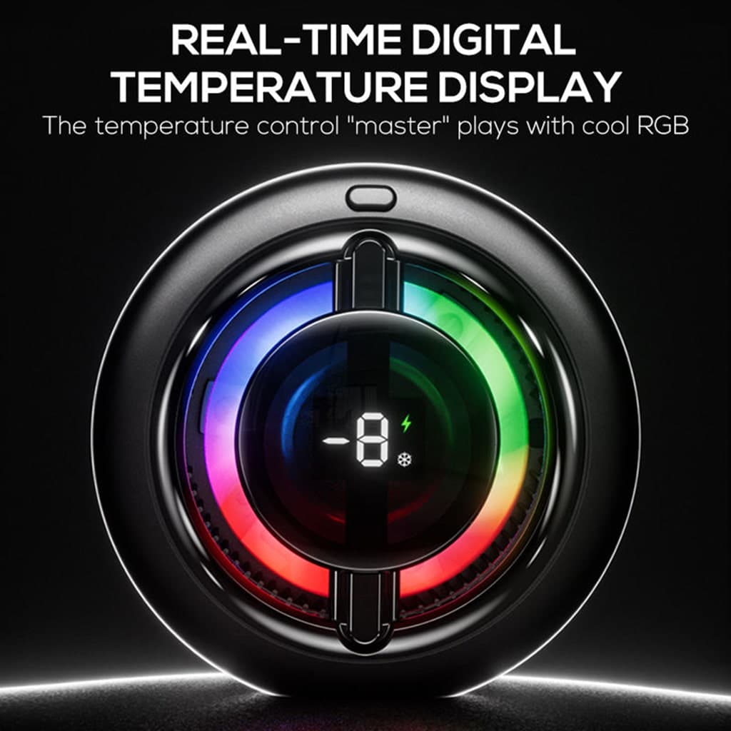 Quạt tản nhiệt điện thoại sò lạnh Memo CX19 có sạc không dây màn hình hiển thị nhiệt độ đèn Led Gaming thế hệ mới - 7