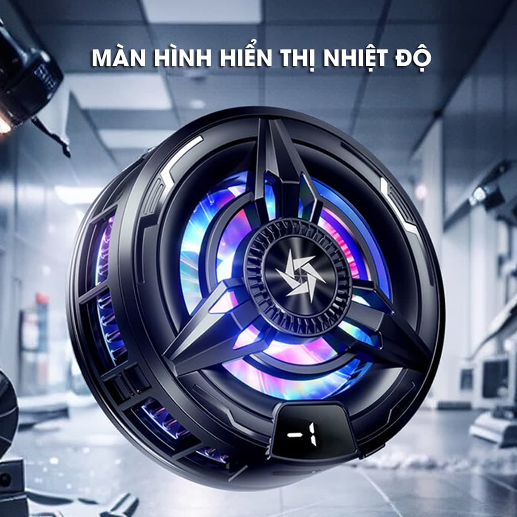 Quạt tản nhiệt điện thoại sò lạnh từ tính SL50 Pro đóng băng bề mặt có ngàm kẹp rời màn hình hiển thị nhiệt độ - 3