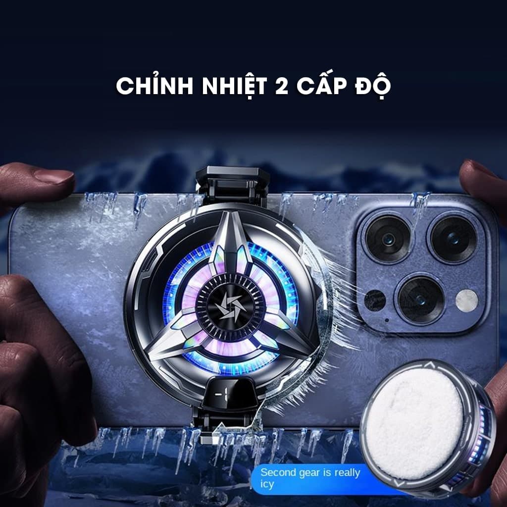 Quạt tản nhiệt điện thoại sò lạnh từ tính SL50 Pro đóng băng bề mặt có ngàm kẹp rời màn hình hiển thị nhiệt độ - 5