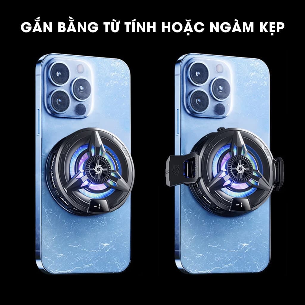 Quạt tản nhiệt điện thoại sò lạnh từ tính SL50 Pro đóng băng bề mặt có ngàm kẹp rời màn hình hiển thị nhiệt độ - 6