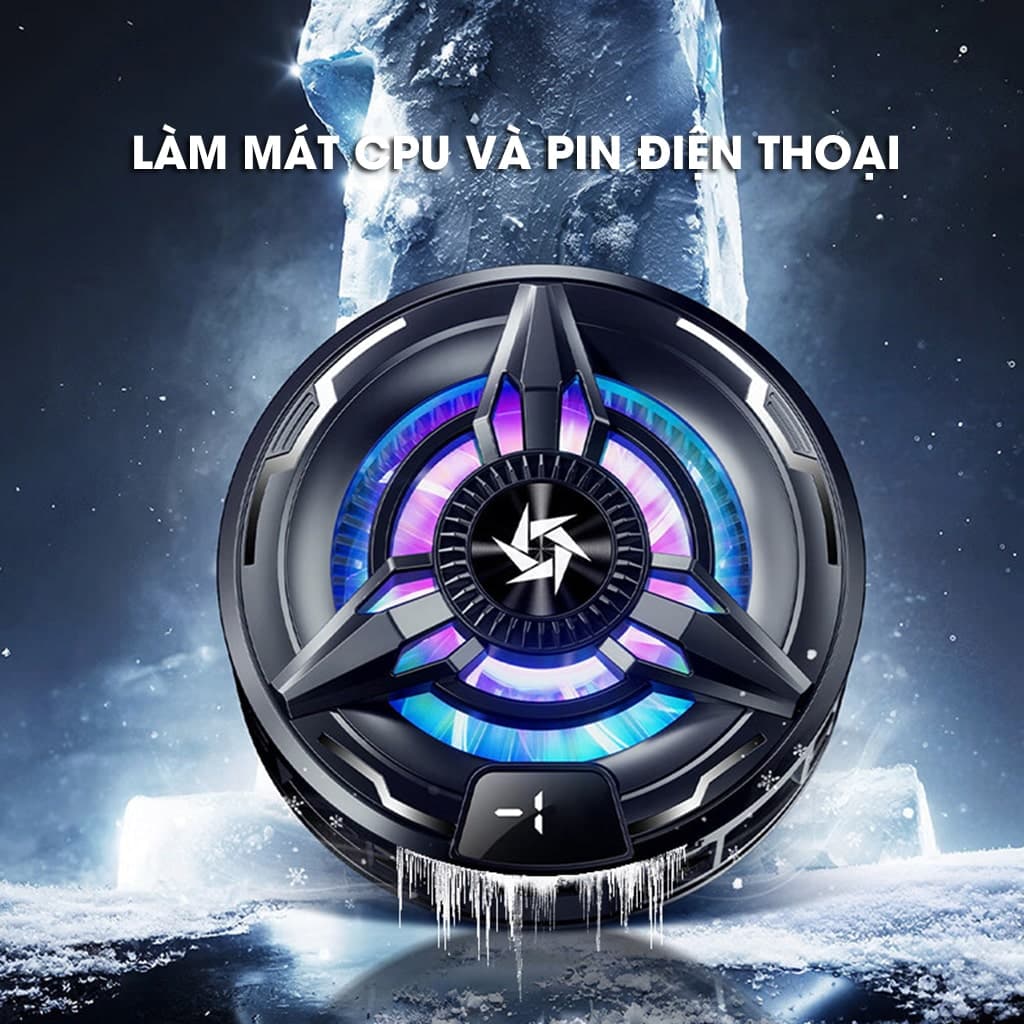Quạt tản nhiệt điện thoại sò lạnh từ tính SL50 Pro đóng băng bề mặt có ngàm kẹp rời màn hình hiển thị nhiệt độ - 9