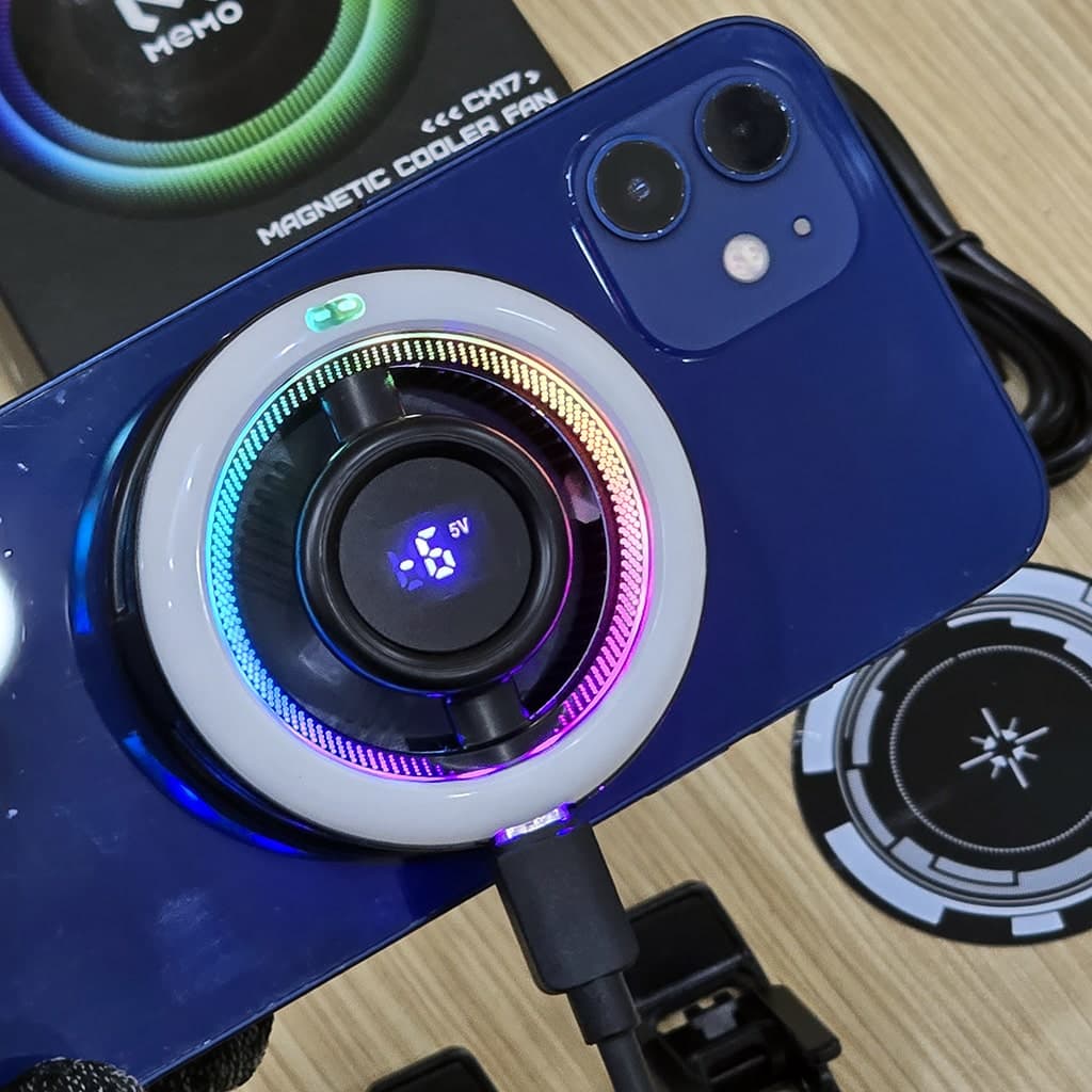 Quạt tản nhiệt điện thoại sò lạnh từ tính Memo CX17 Pro AI RGB Gaming thế hệ mới đóng băng bề mặt - 3