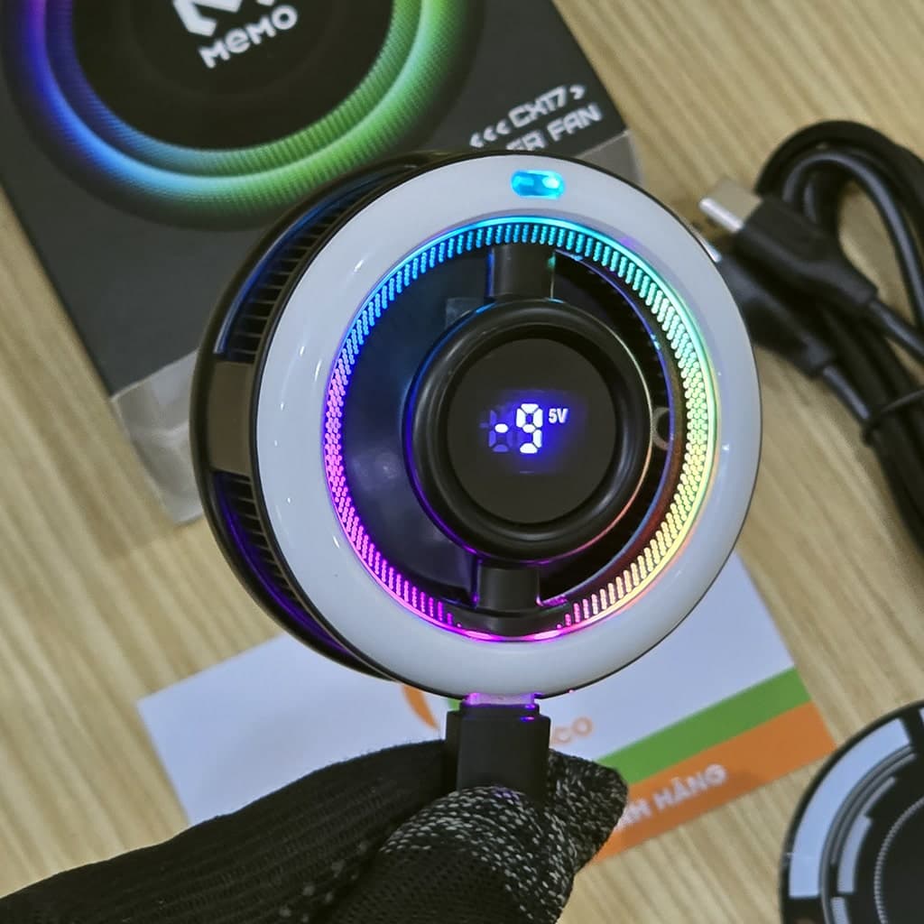 Quạt tản nhiệt điện thoại sò lạnh từ tính Memo CX17 Pro AI RGB Gaming thế hệ mới đóng băng bề mặt - 4
