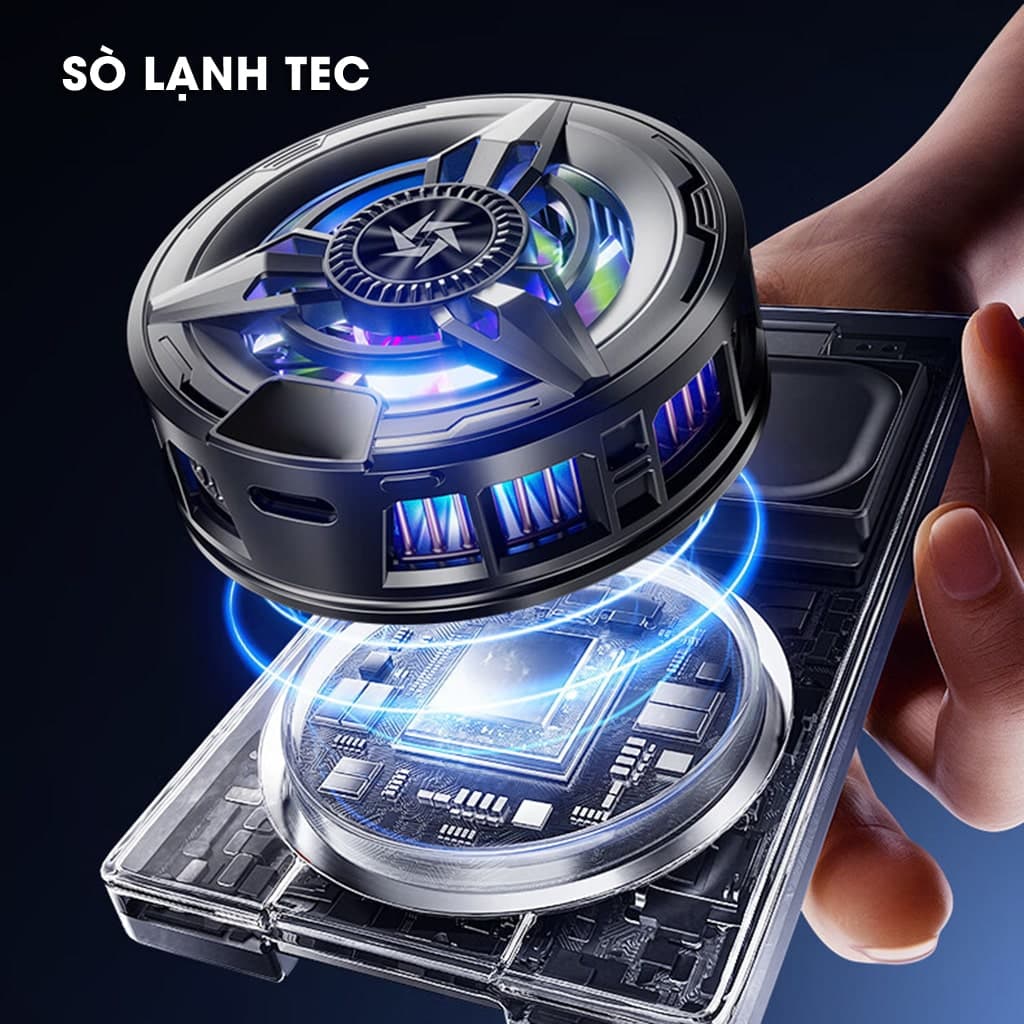 Quạt tản nhiệt điện thoại sò lạnh từ tính SL50 SE Pro đóng băng bề mặt có ngàm kẹp rời đèn Led RGB Gaming - 4