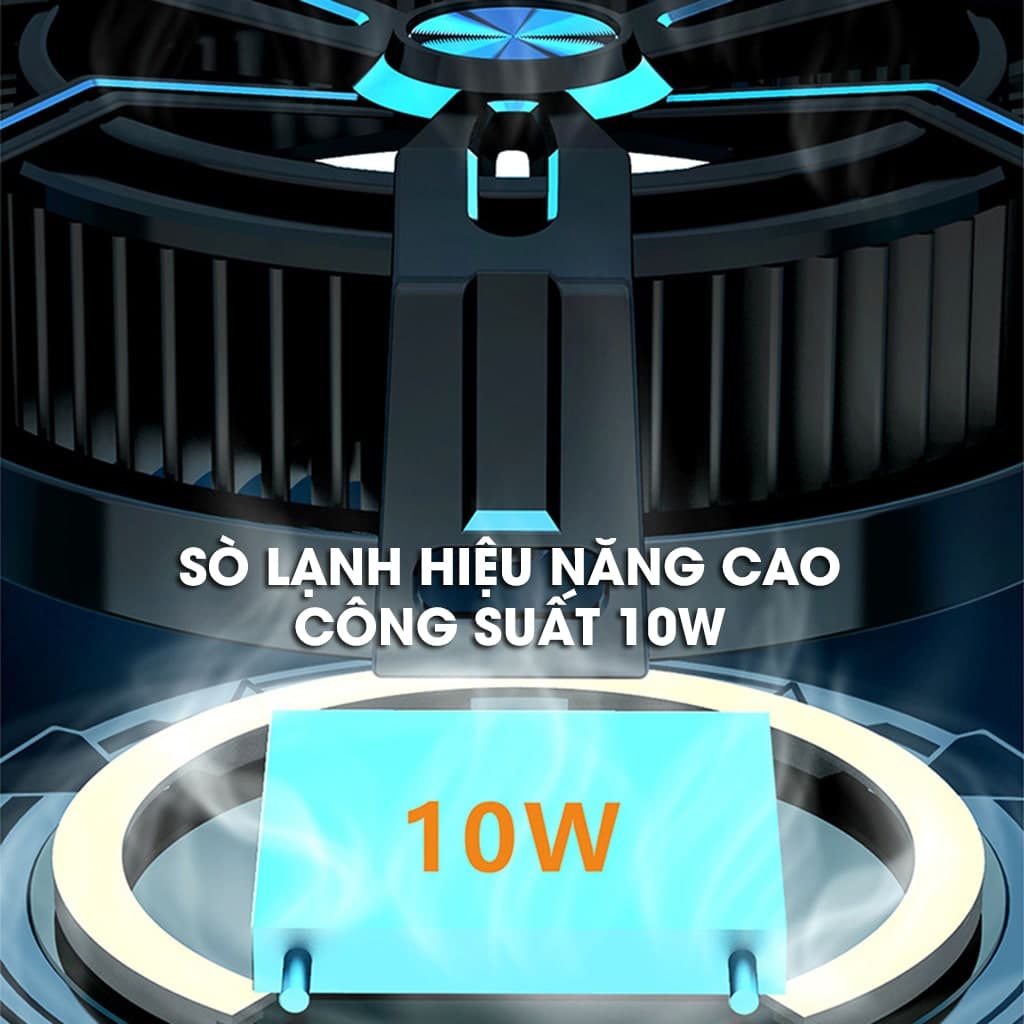 Quạt tản nhiệt điện thoại sò lạnh từ tính X12 công suất 10W Led RGB Gaming hỗ trợ tăng FPS Game Mobile Liên Quân Pubg FF - 4
