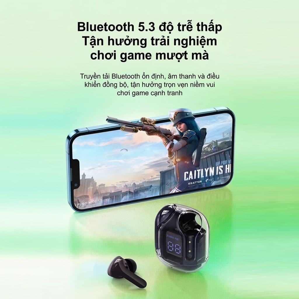 Tai nghe không dây nhét tai giảm tiếng ồn trong suốt W3 Max Bluetooth 5.3 mới có màn hình kỹ thuật số tích hợp và micro - 6