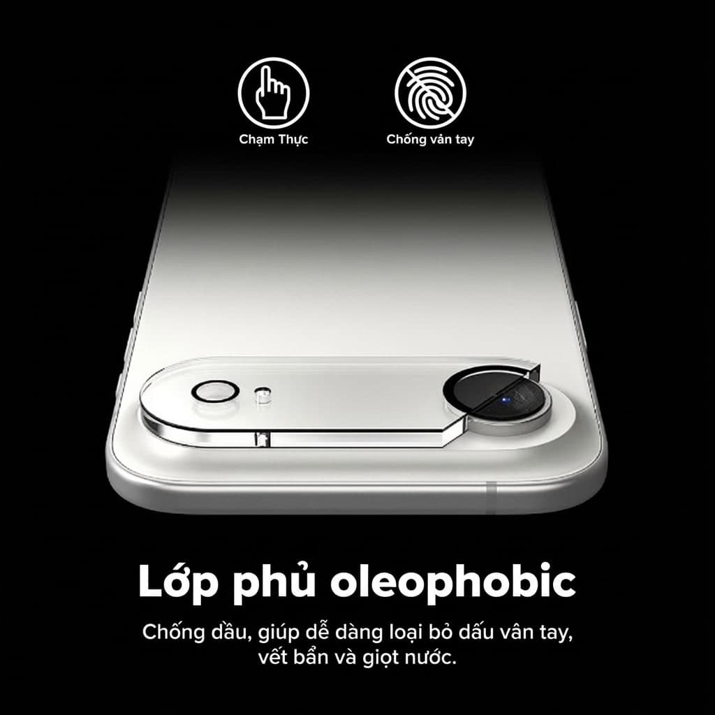 Dán cường lực camera Iphone 17 Air thấu kính nổi 3D độ cứng 9H trong suốt chống trầy xước va đập - 3