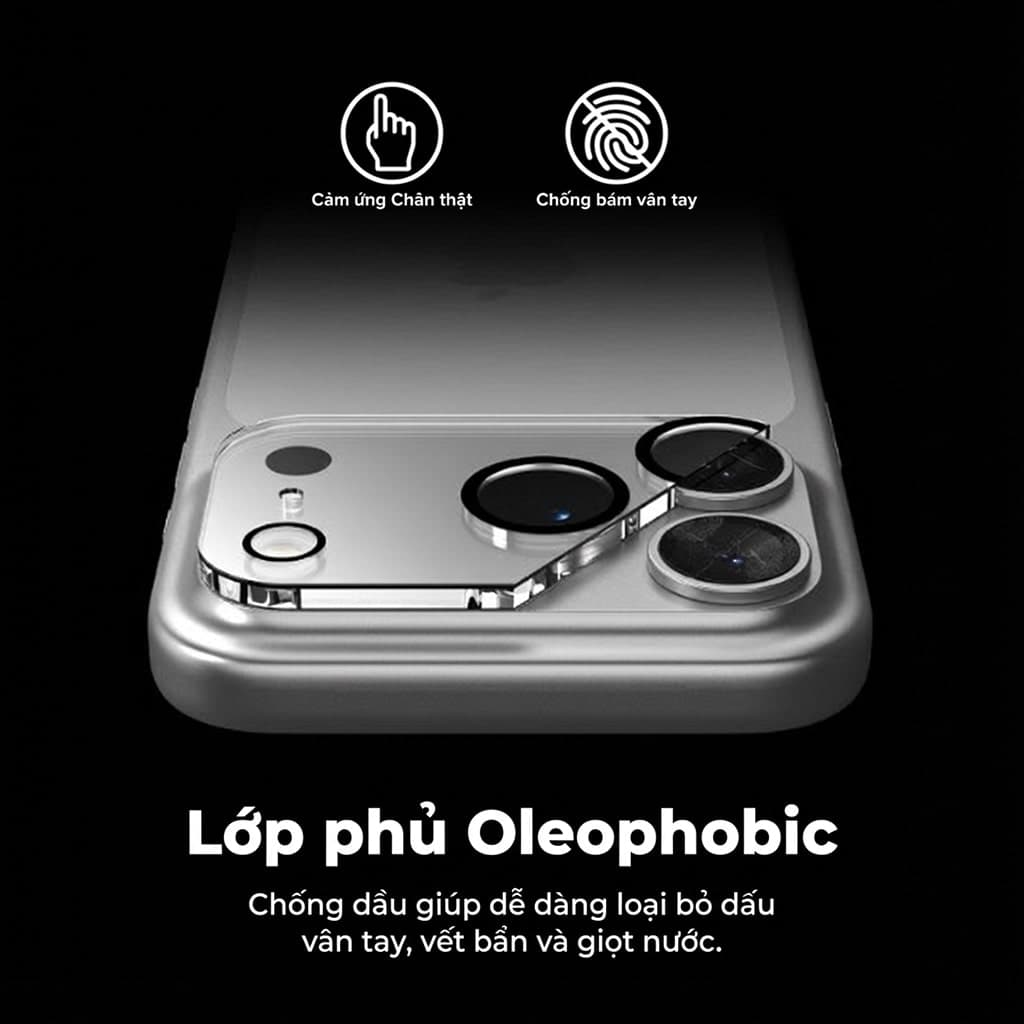 Dán cường lực camera Iphone 17 Pro Max thấu kính nổi 3D độ cứng 9H trong suốt chống trầy xước va đập - 6