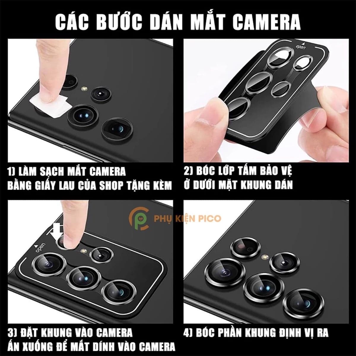 Dán mắt camera Samsung Galaxy S25 Ultra có kính cường lực chống trầy xước va đập bảo vệ camera - 3