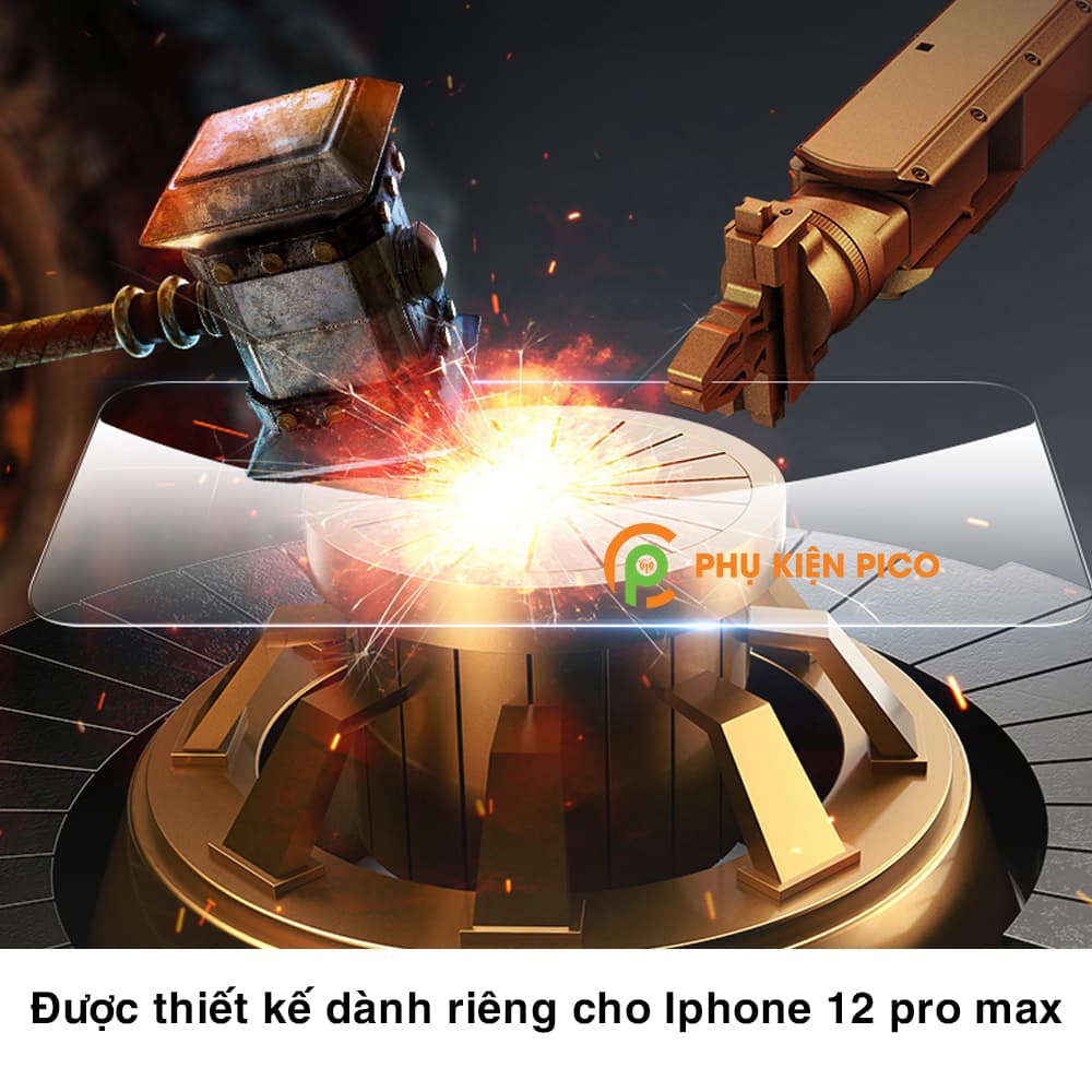 Kính cường lực dùng cho Iphone 12 Pro Max full màn hình trong suốt không viền đen chống trầy xước va đập - 7