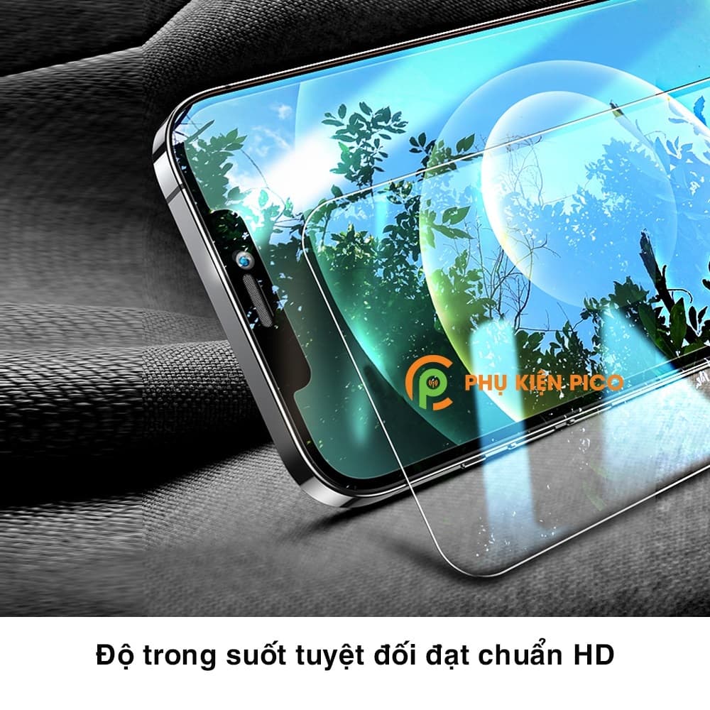 Kính cường lực dùng cho Iphone 12 Pro Max full màn hình trong suốt không viền đen chống trầy xước va đập - 9
