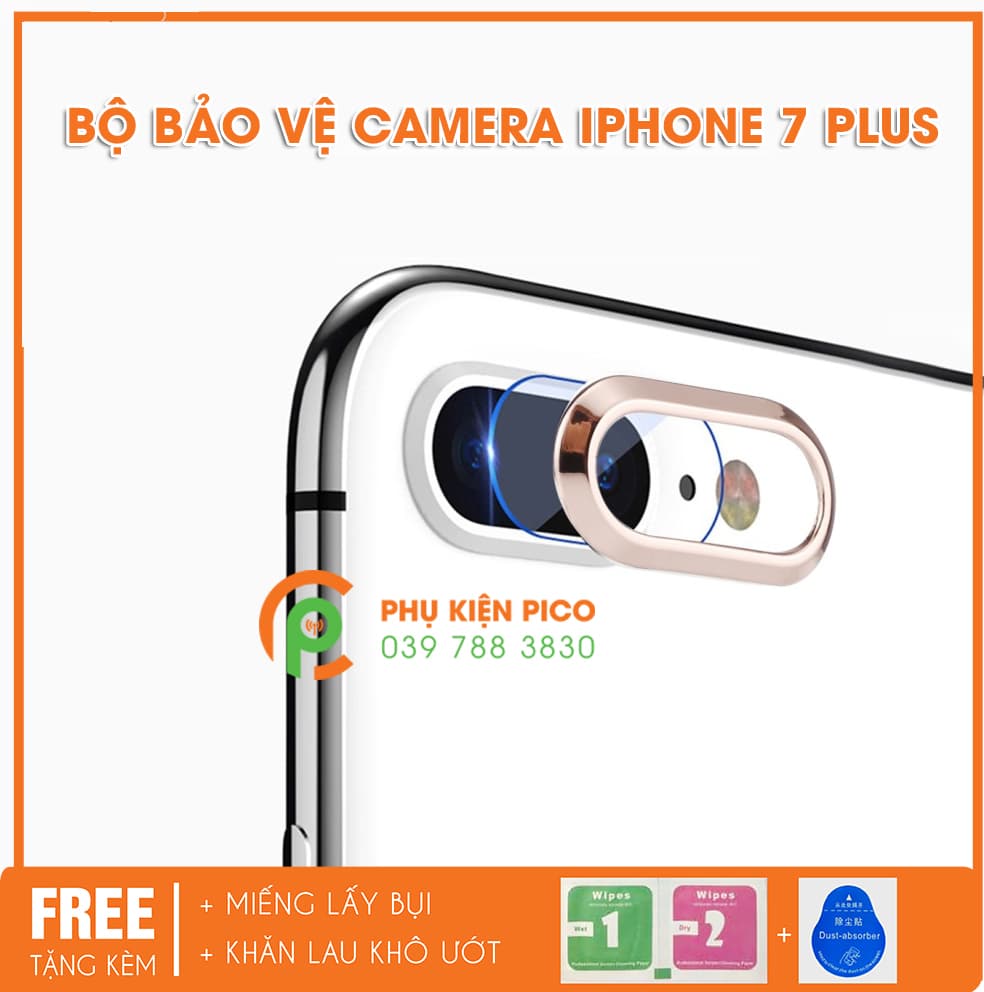 Vòng bảo vệ và miếng dán camera Iphone 7 Plus 2018