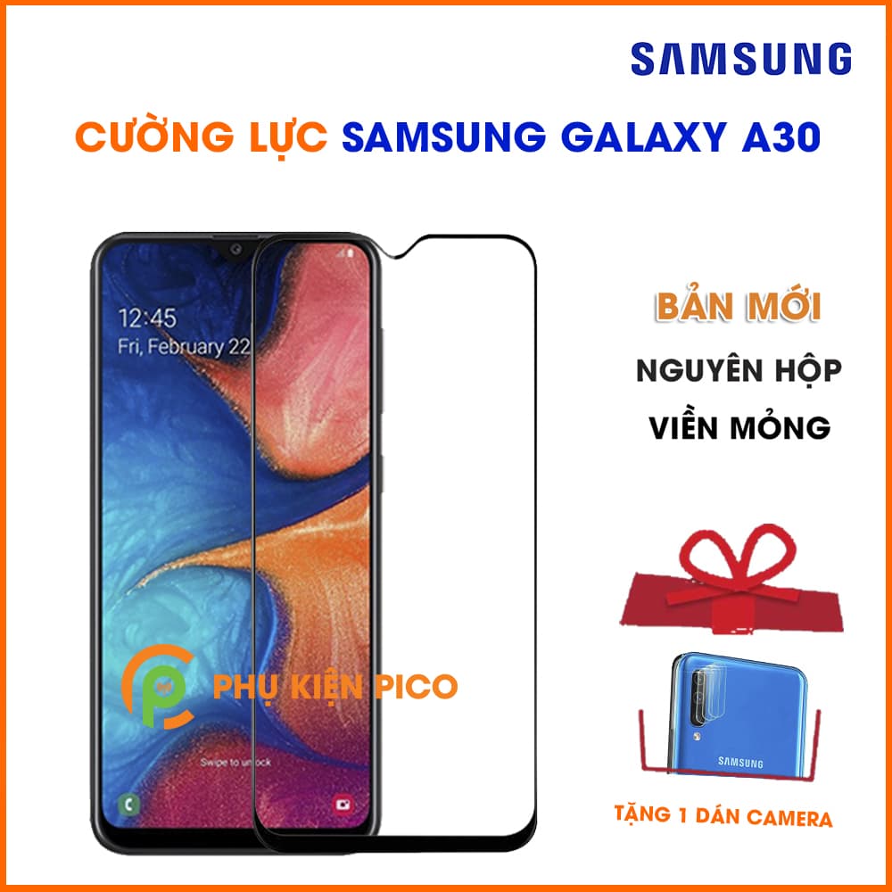 Kính cường lực Samsung Galaxy A30 full viền siêu mỏng độ cứng 9H