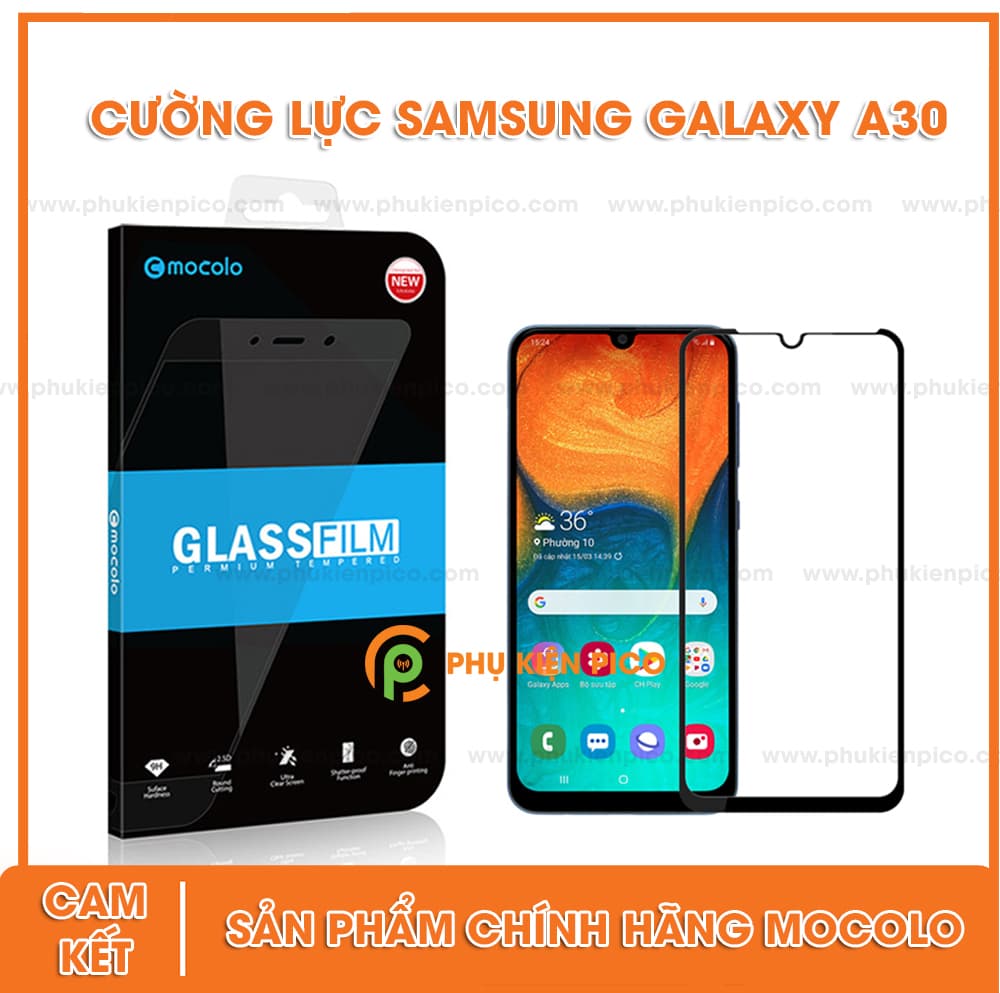 Kính cường lực Samsung Galaxy A30 full viền chính hãng Mocolo