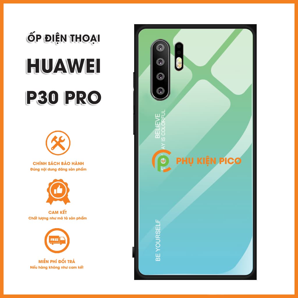 Ốp lưng Huawei P30 Pro mặt kính màu Gradient - 6