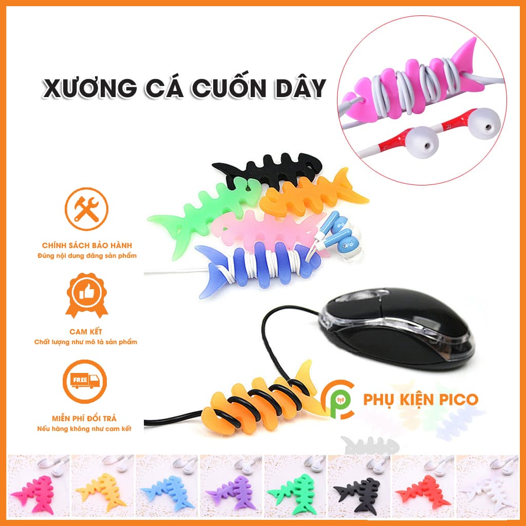 Dụng cụ quấn thu gọn dây tai nghe hình xương cá