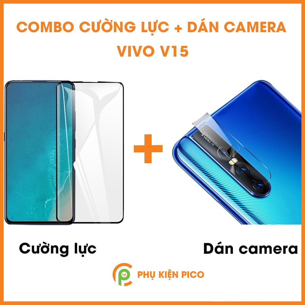 Kính cường lực và dán camera Vivo V15 full viền độ cứng 9H