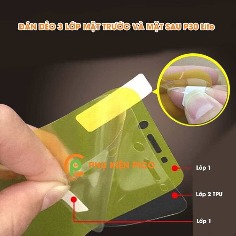 Miếng dán dẻo 2 mặt màn hình và lưng điện thoại Huawei P30 Lite - 2